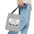 Swan Heart Tote Bag — Romantic Black & White Canvas Tote