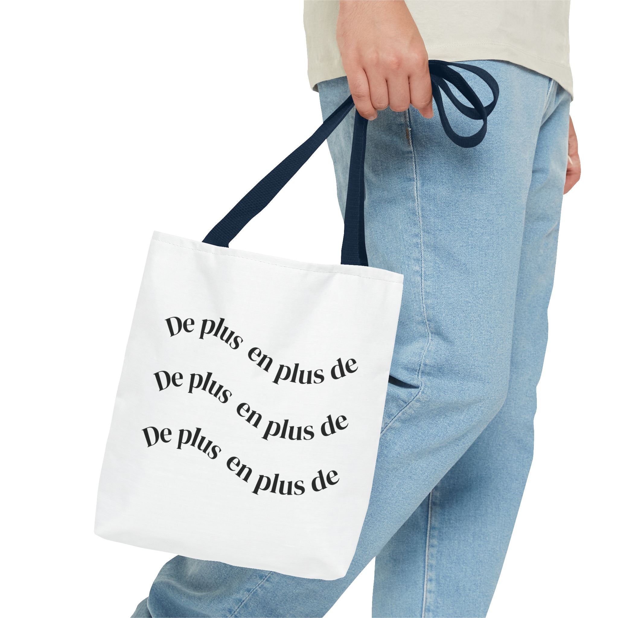 Tote Bag — "De plus en plus de / ...and more" Minimal Text Print