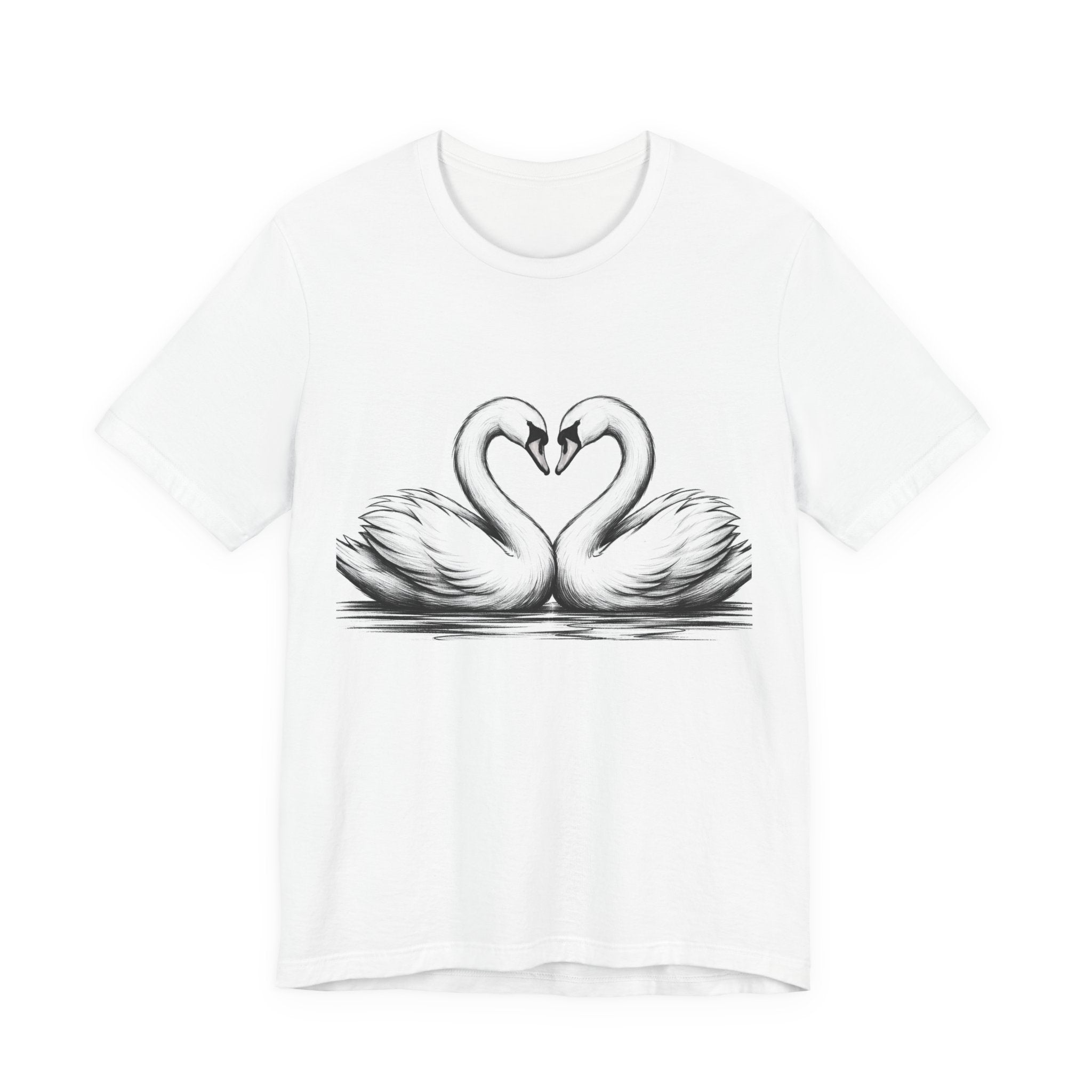 Swan Heart T-Shirt — Elegant Swan Pair Graphic Tee