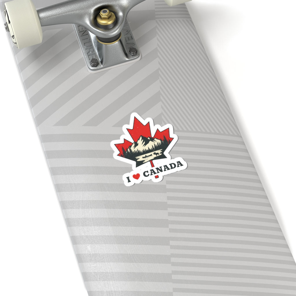 Love Canada Maple Leaf Sticker | Ultra-Condensed Grotesk, Streetwear Text