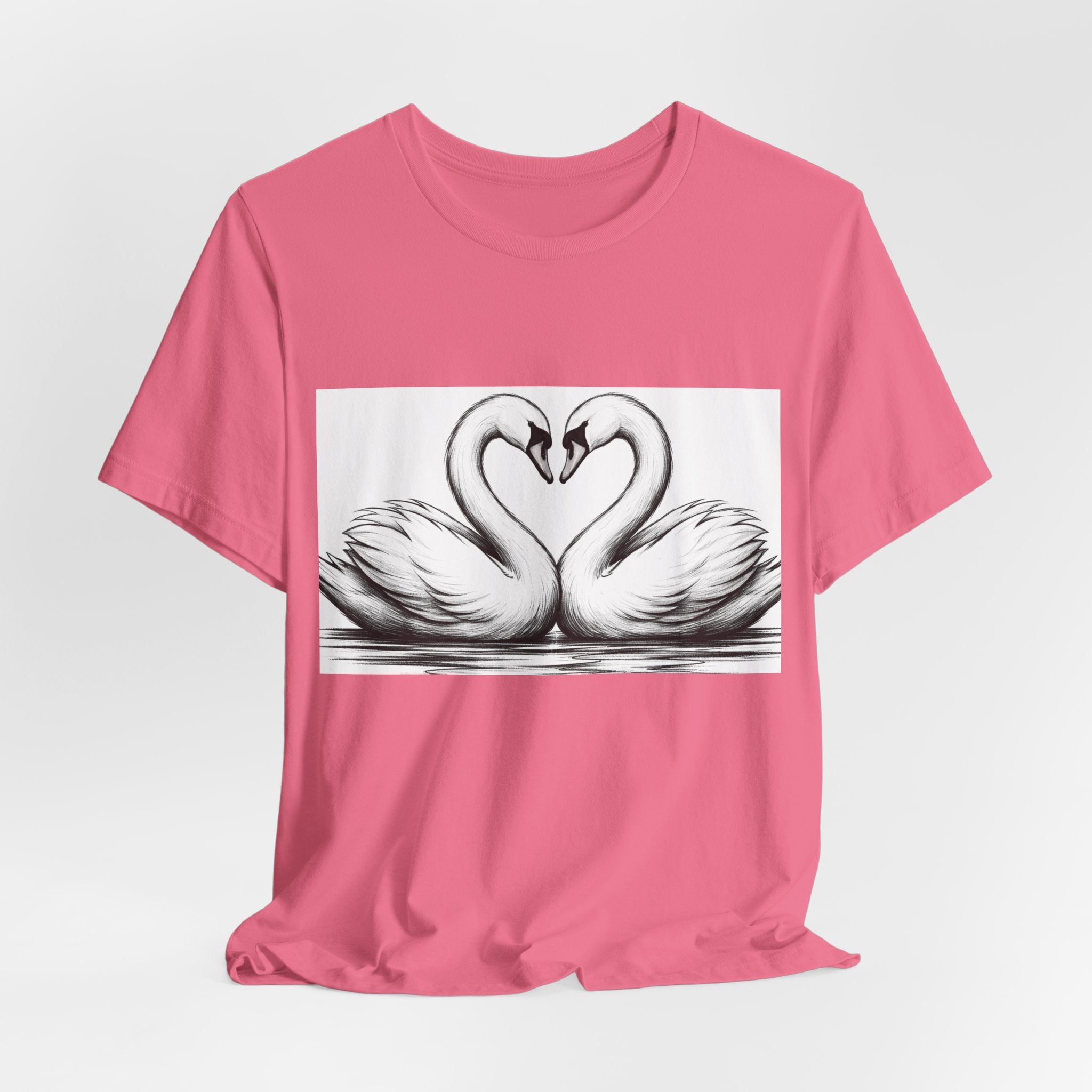 Swan Heart T-Shirt — Elegant Swan Pair Graphic Tee