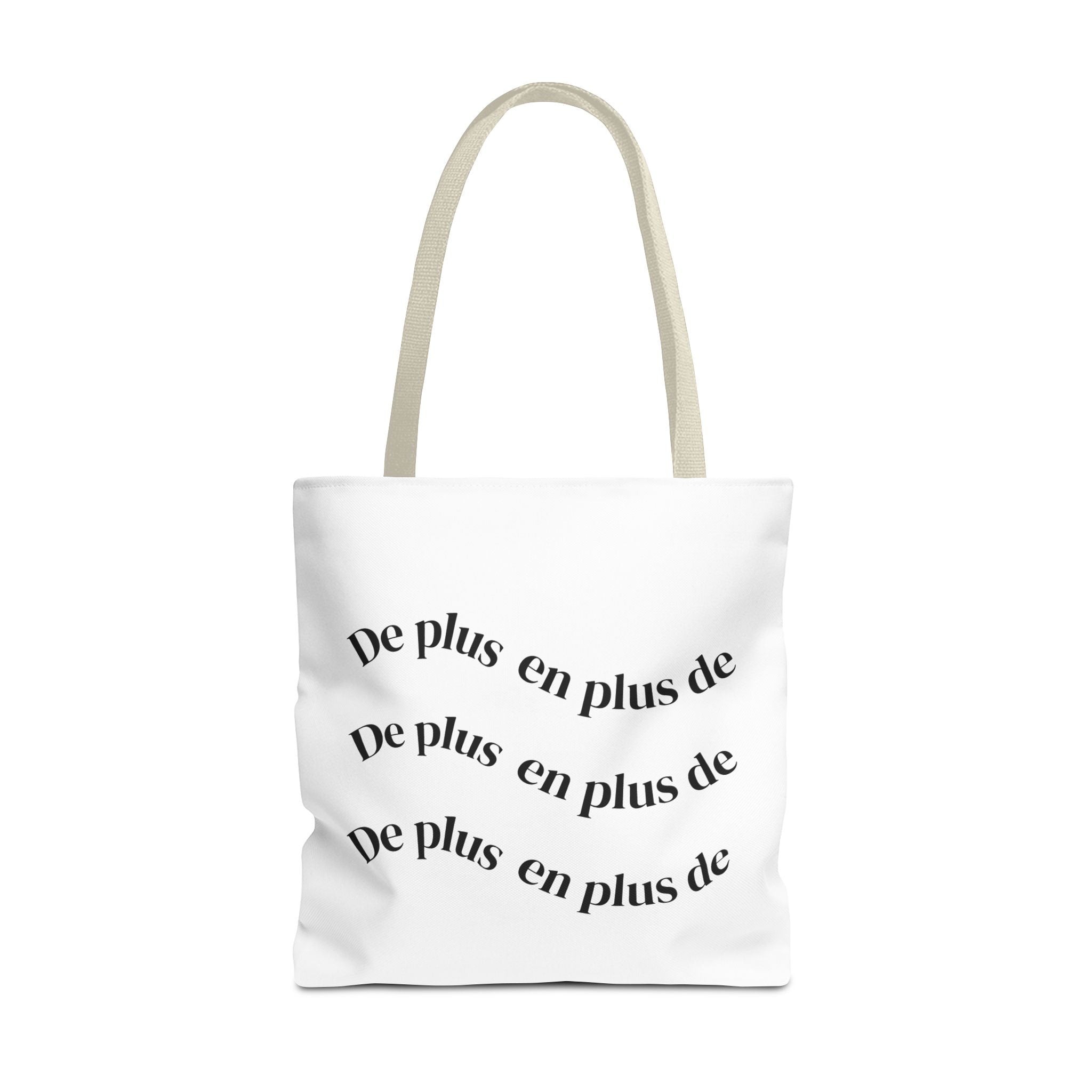 Tote Bag — "De plus en plus de / ...and more" Minimal Text Print