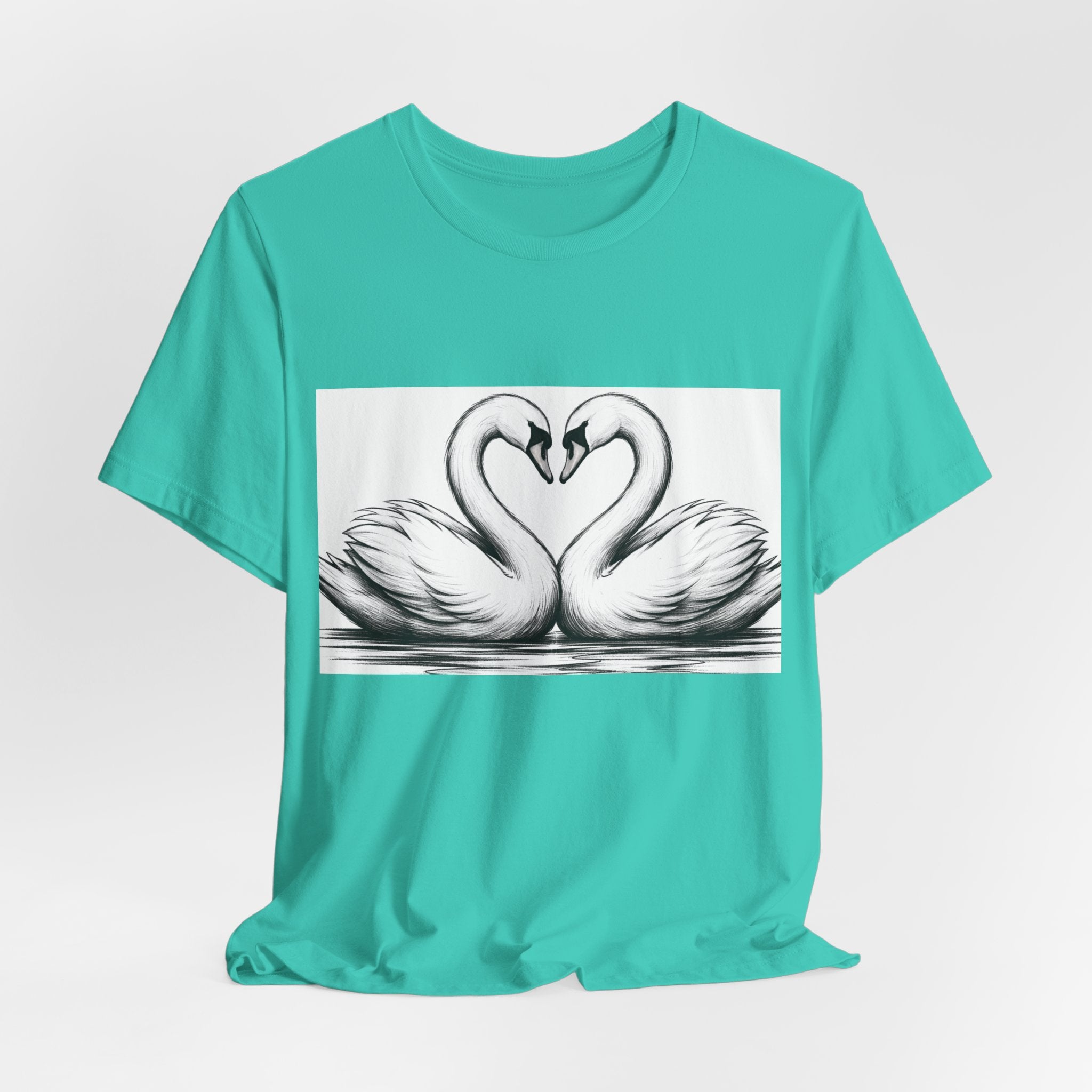 Swan Heart T-Shirt — Elegant Swan Pair Graphic Tee