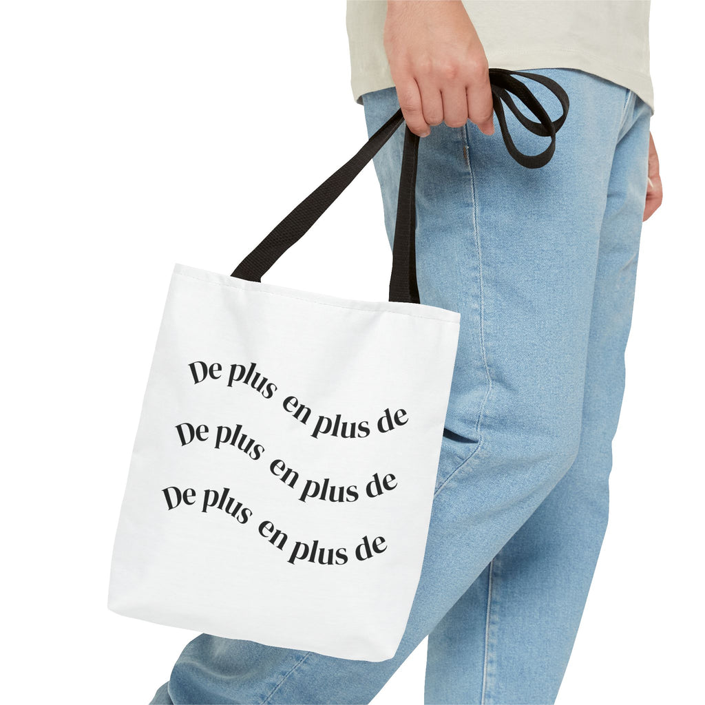 Tote Bag — "De plus en plus de / ...and more" Minimal Text Print