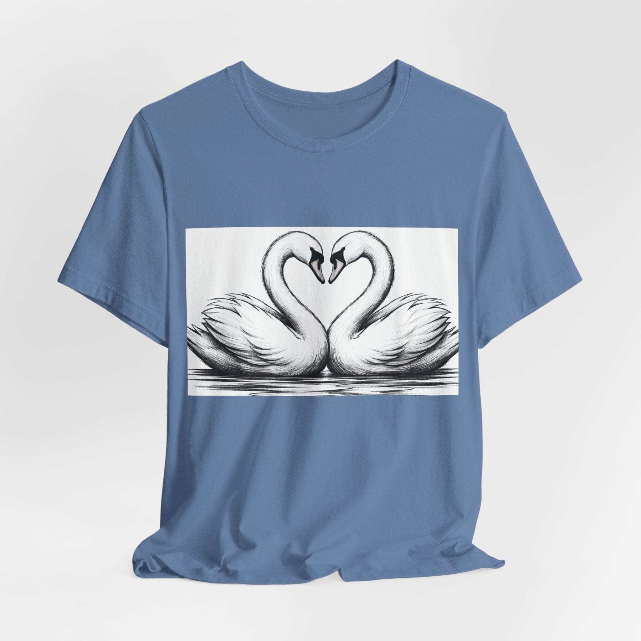 Swan Heart T-Shirt — Elegant Swan Pair Graphic Tee