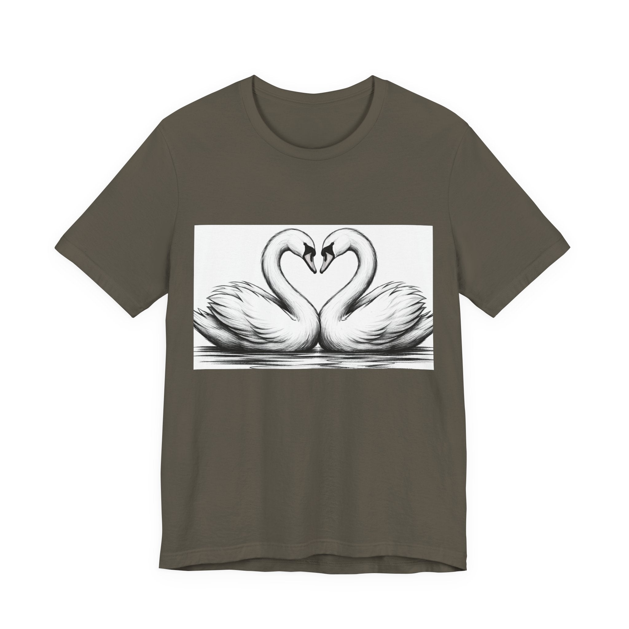 Swan Heart T-Shirt — Elegant Swan Pair Graphic Tee