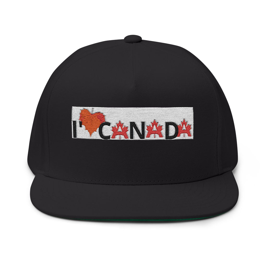 I  Canada Embroidered Flat Bill Cap — Canadian Pride Snapback Hat