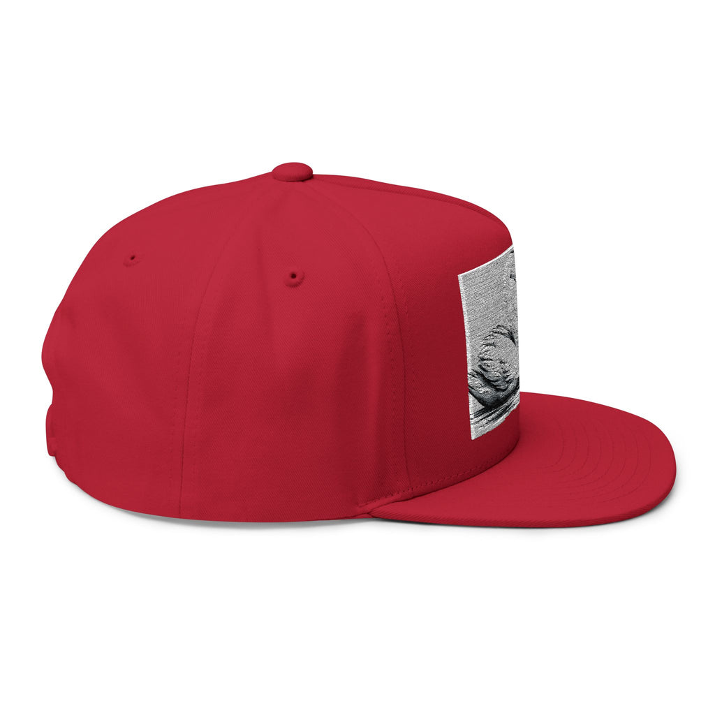 Swans Heart Embroidered Flat Bill Cap — Romantic Swan Couple Baseball Hat