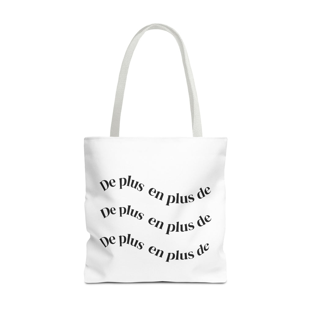 Tote Bag — "De plus en plus de / ...and more" Minimal Text Print