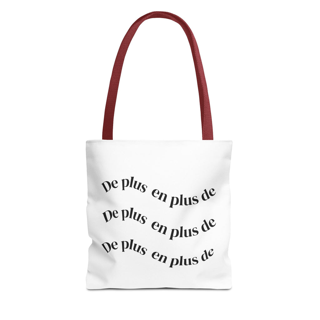 Tote Bag — "De plus en plus de / ...and more" Minimal Text Print