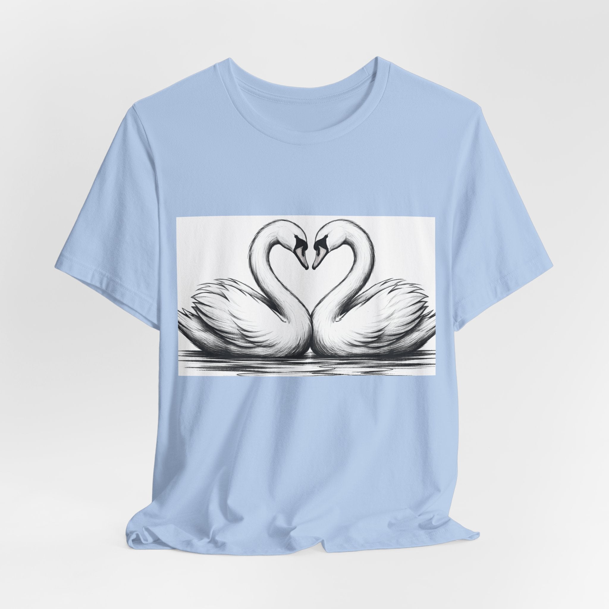 Swan Heart T-Shirt — Elegant Swan Pair Graphic Tee