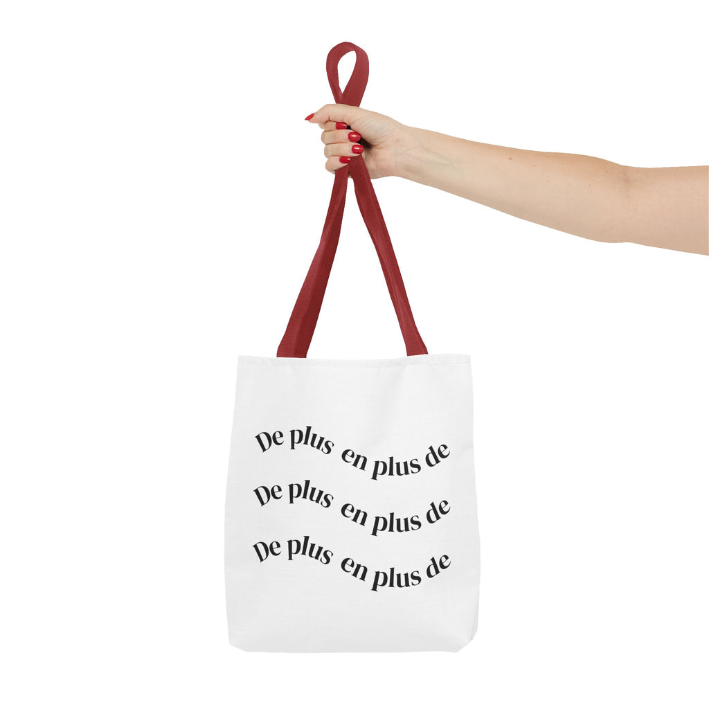 Tote Bag — "De plus en plus de / ...and more" Minimal Text Print