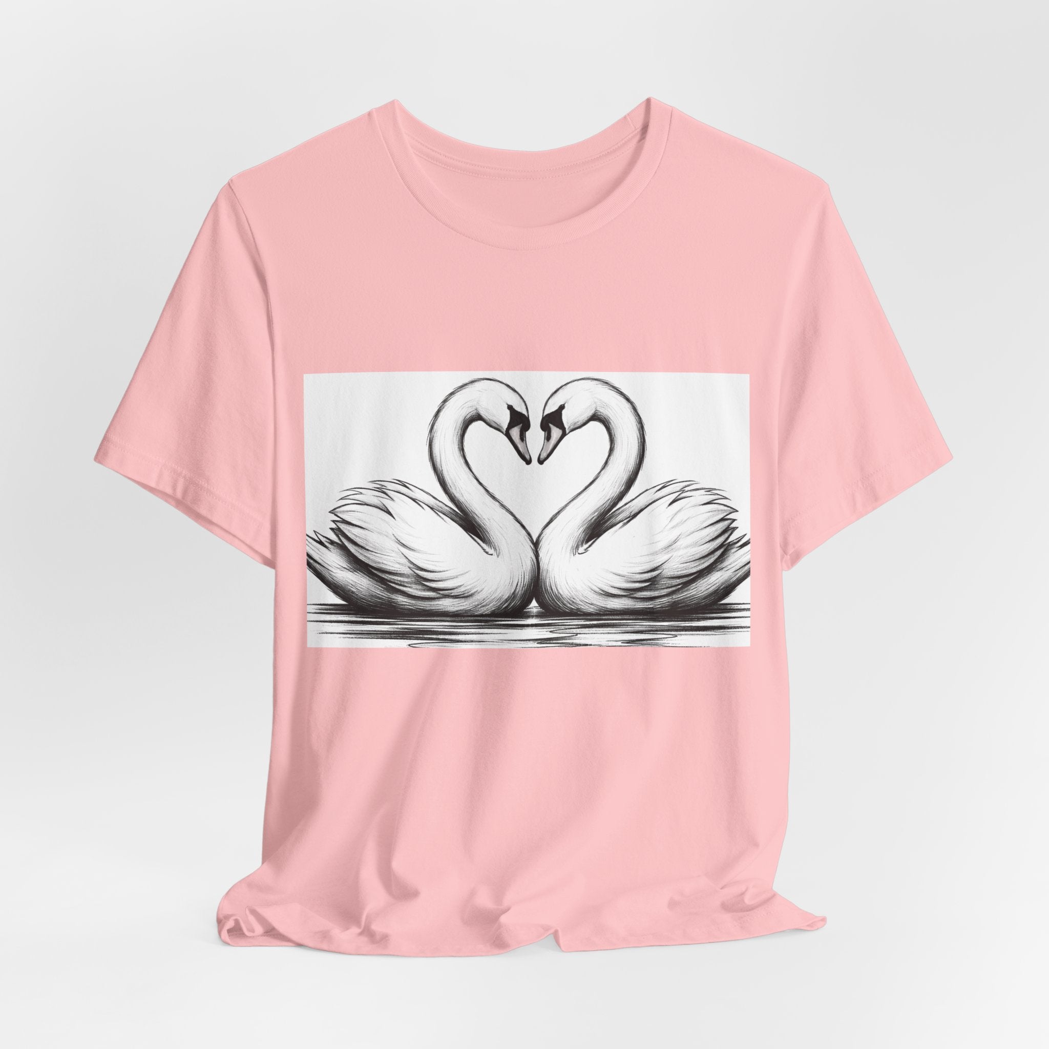 Swan Heart T-Shirt — Elegant Swan Pair Graphic Tee