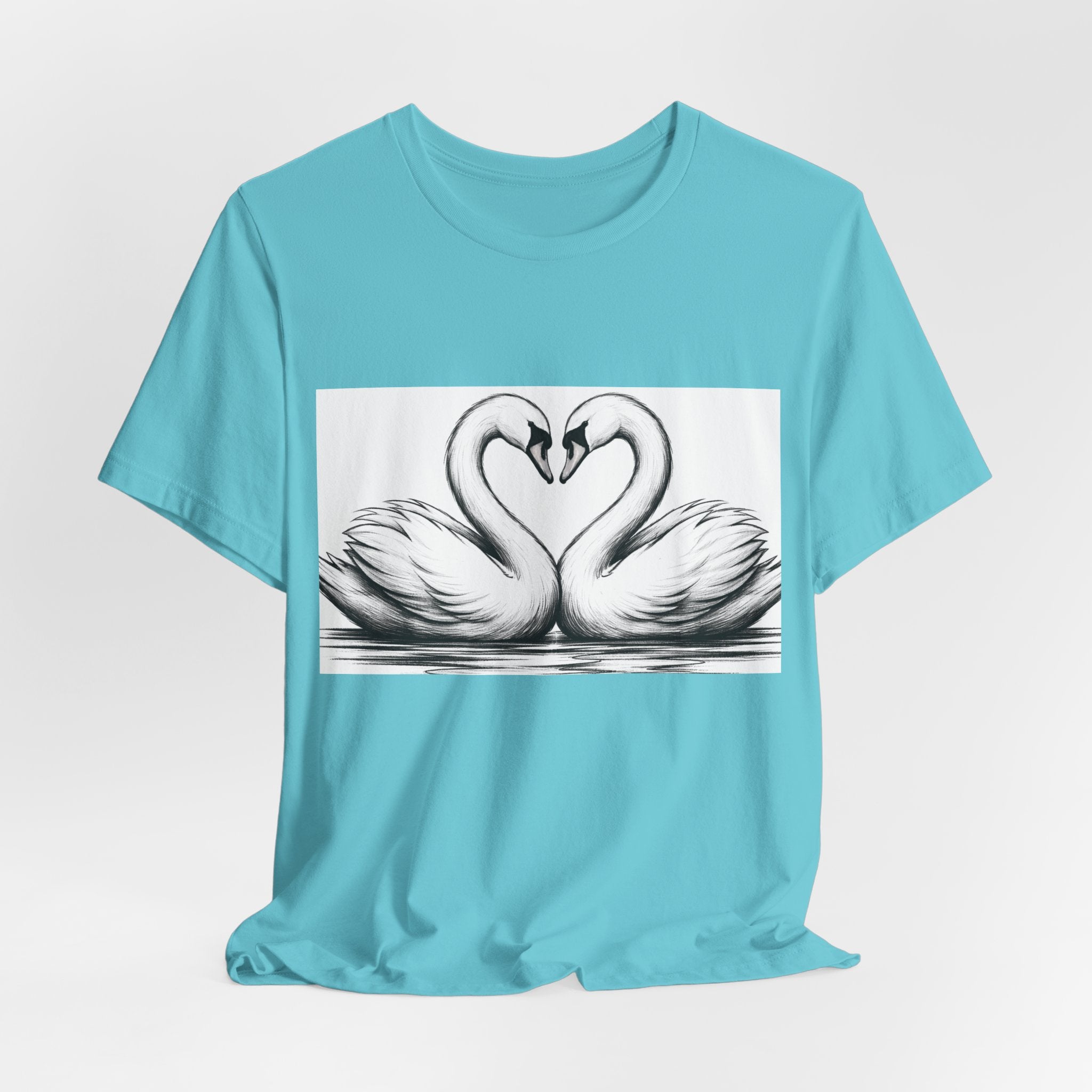 Swan Heart T-Shirt — Elegant Swan Pair Graphic Tee