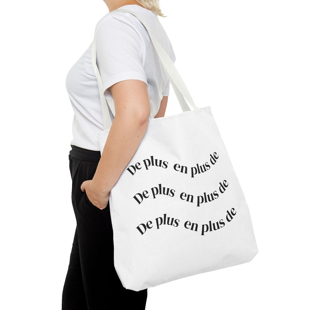 Tote Bag — "De plus en plus de / ...and more" Minimal Text Print