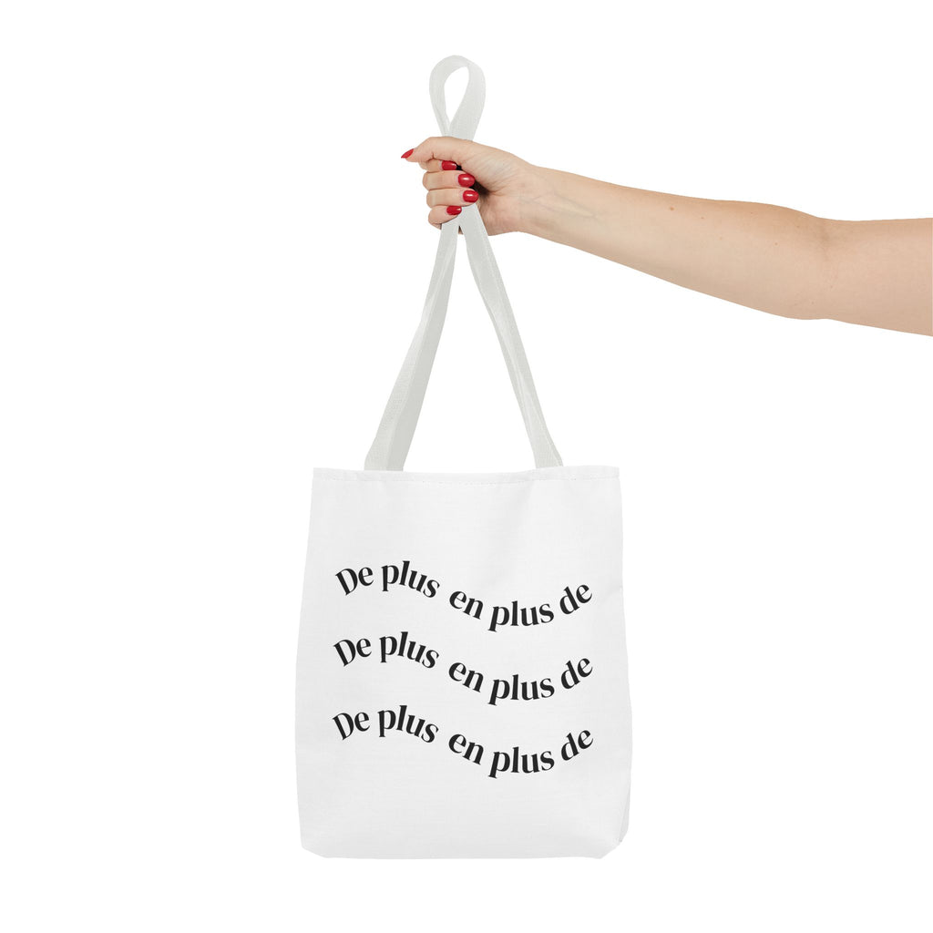 Tote Bag — "De plus en plus de / ...and more" Minimal Text Print