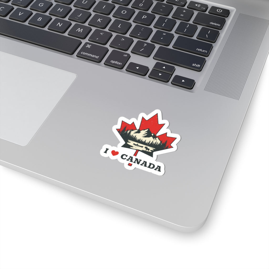 Love Canada Maple Leaf Sticker | Ultra-Condensed Grotesk, Streetwear Text