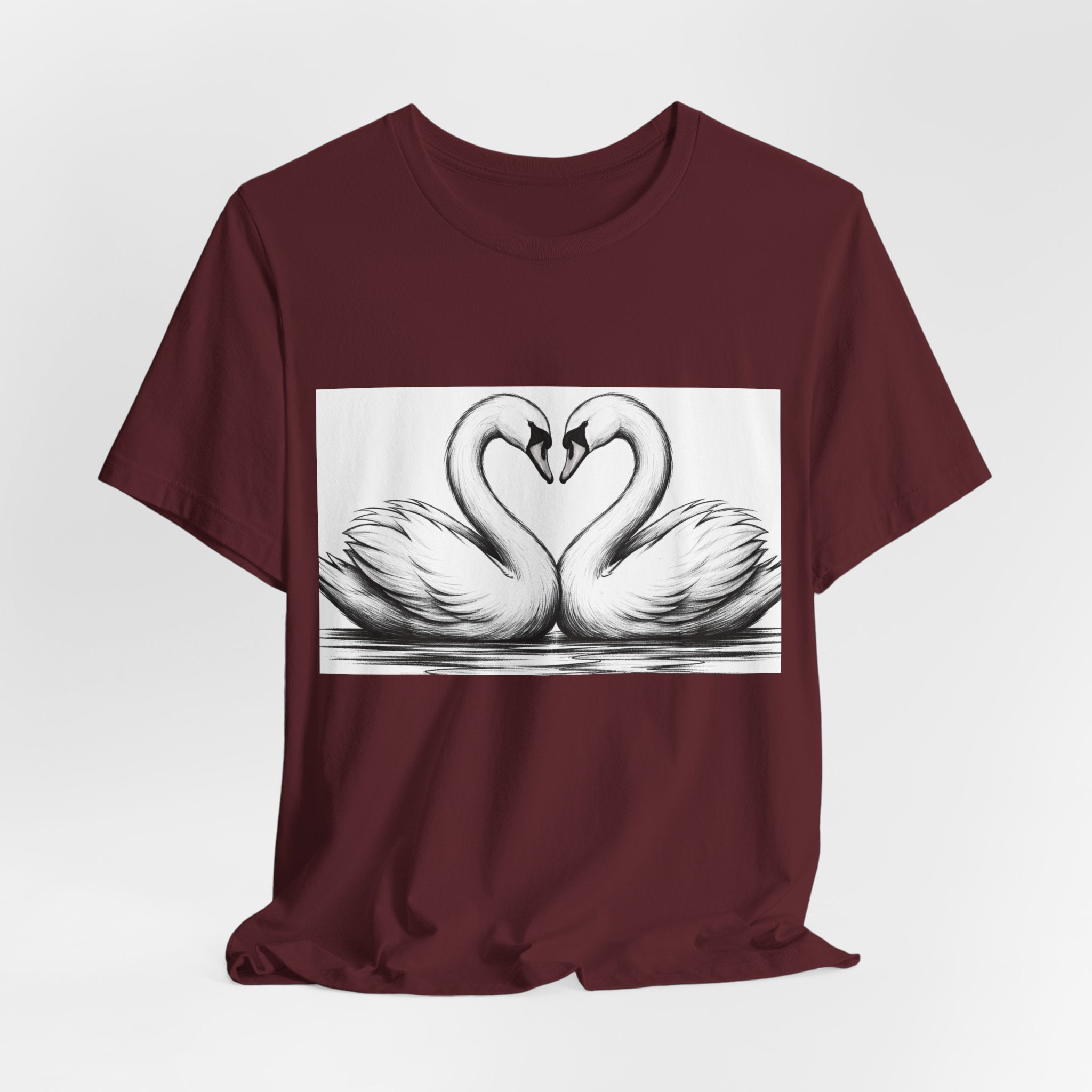 Swan Heart T-Shirt — Elegant Swan Pair Graphic Tee
