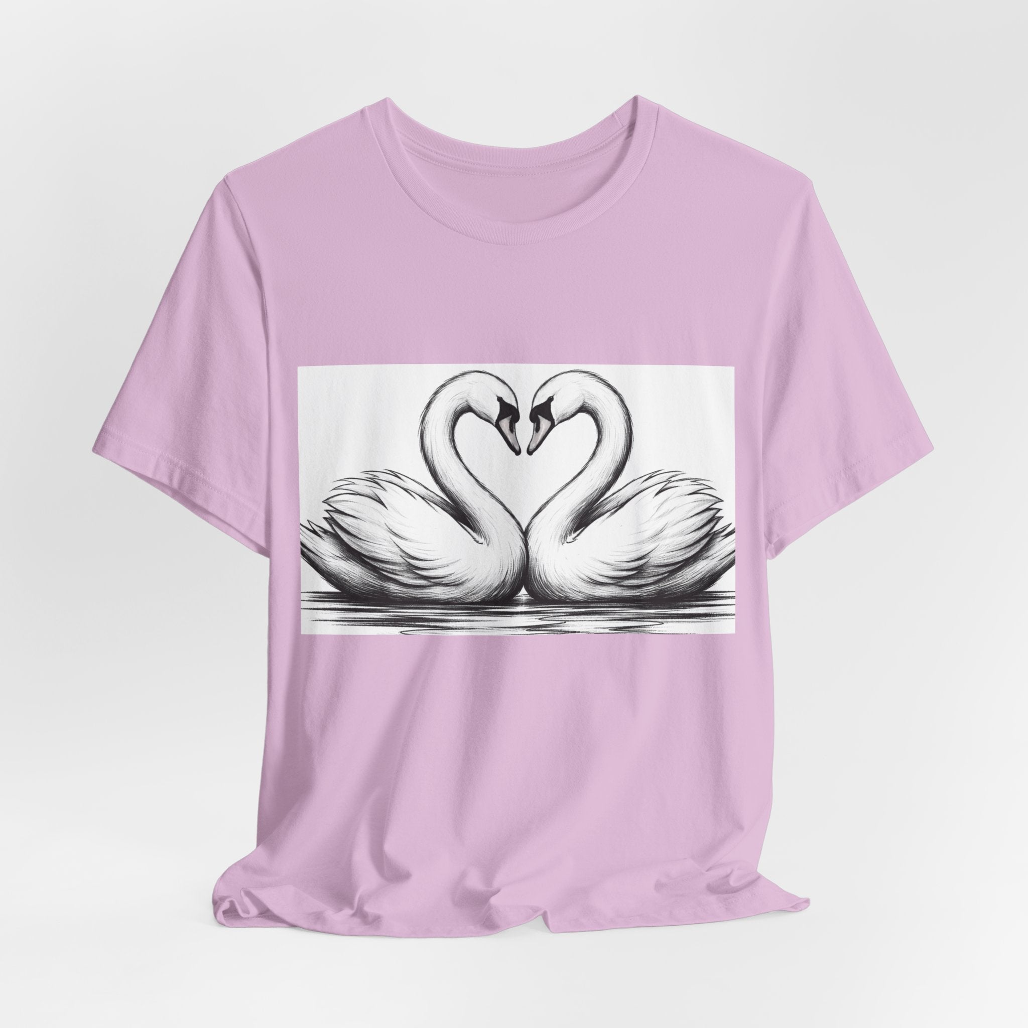 Swan Heart T-Shirt — Elegant Swan Pair Graphic Tee