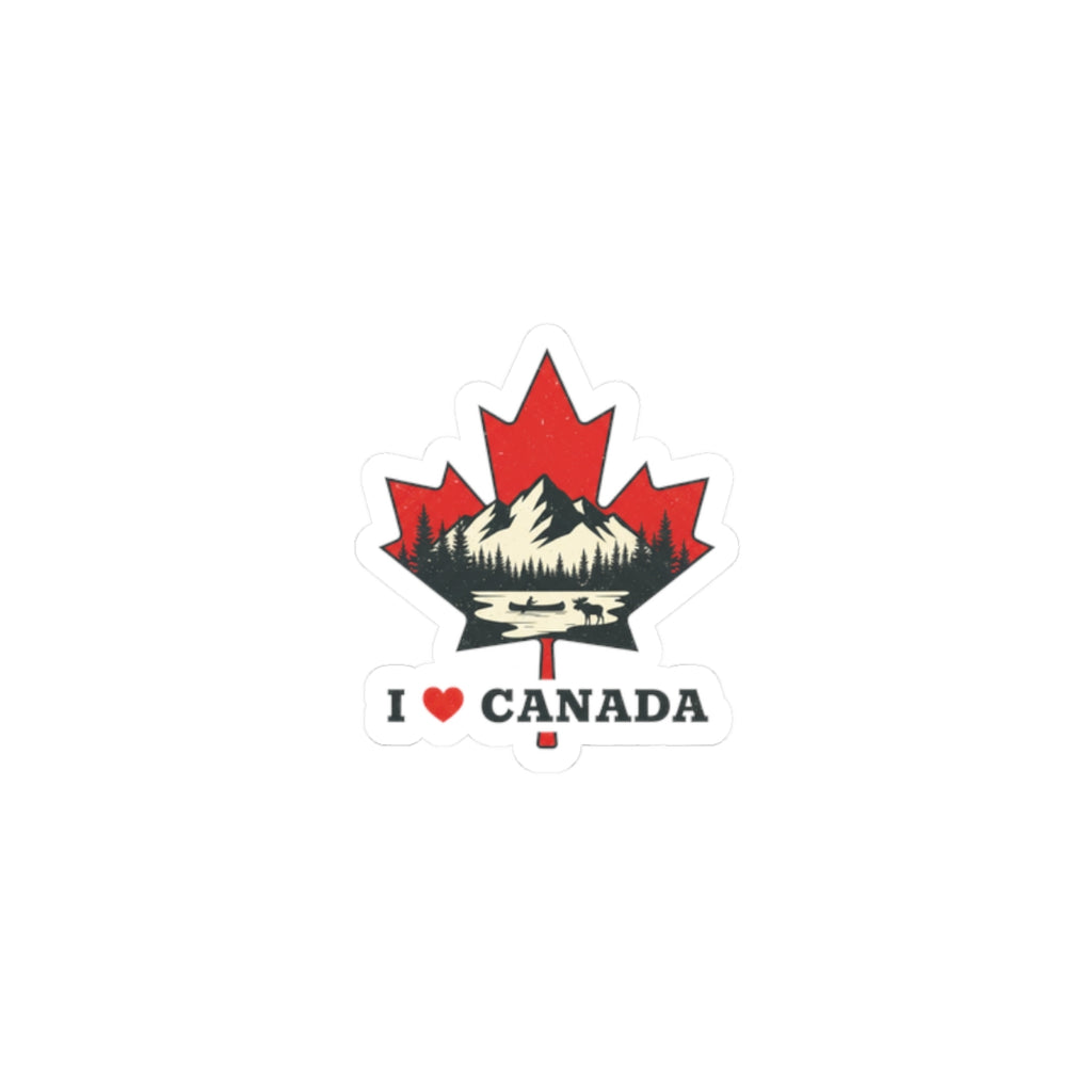 Love Canada Maple Leaf Sticker | Ultra-Condensed Grotesk, Streetwear Text