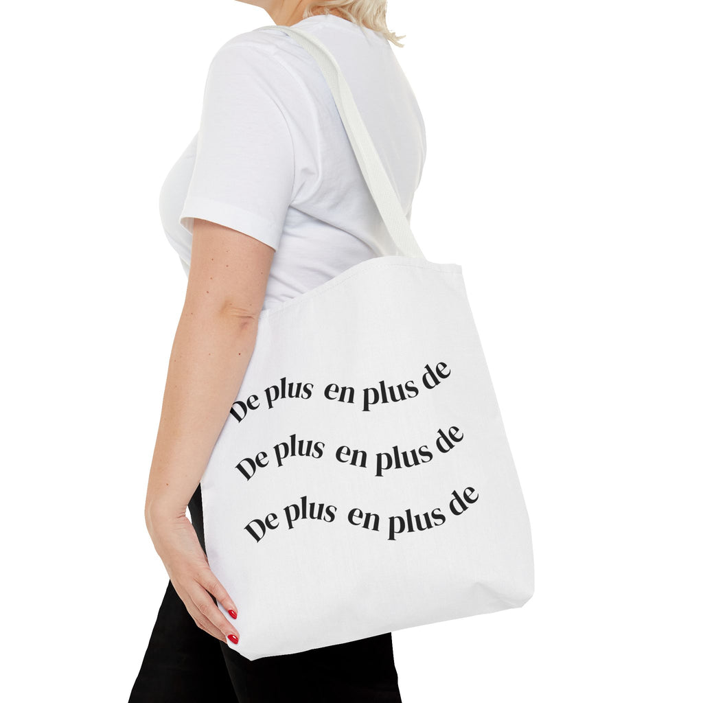 Tote Bag — "De plus en plus de / ...and more" Minimal Text Print