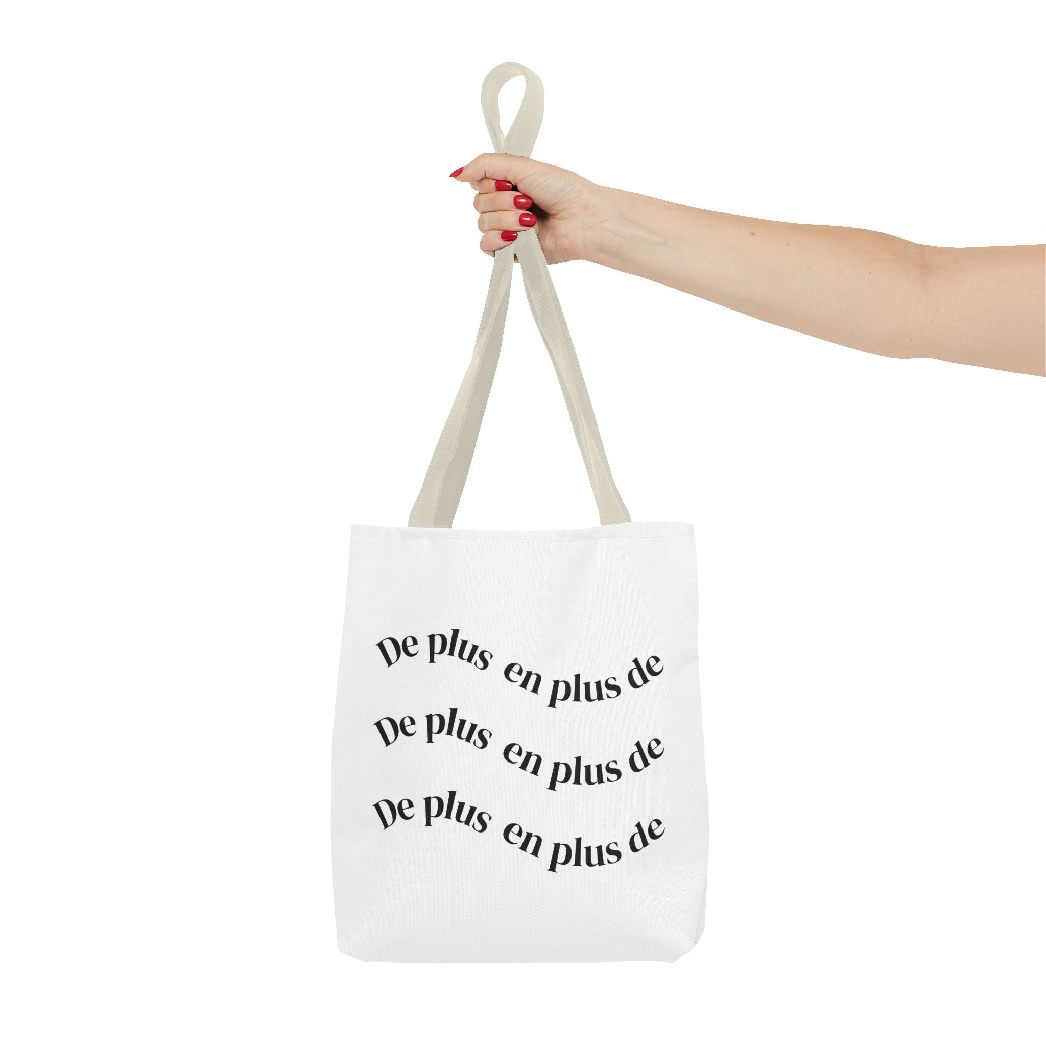 Tote Bag — "De plus en plus de / ...and more" Minimal Text Print