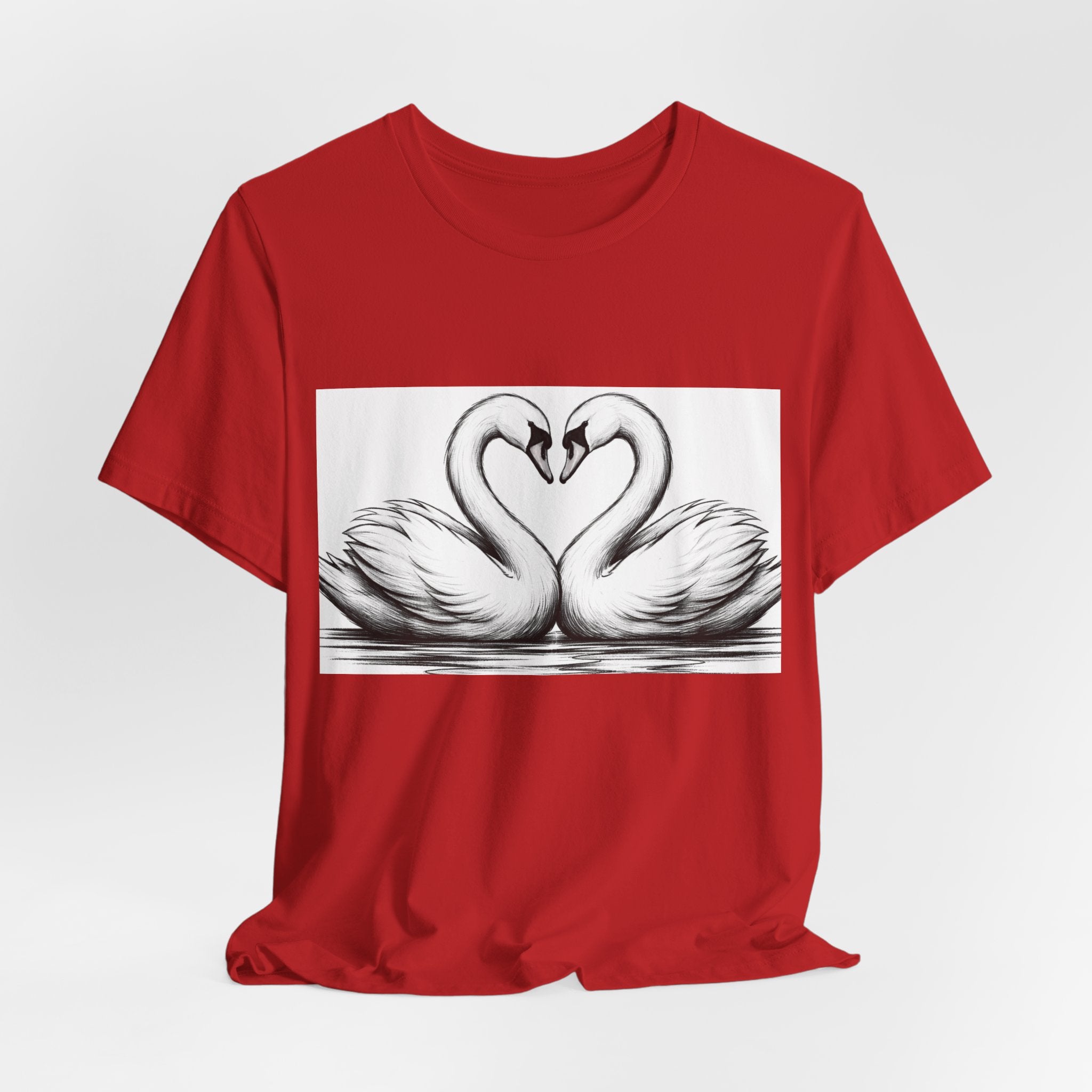 Swan Heart T-Shirt — Elegant Swan Pair Graphic Tee